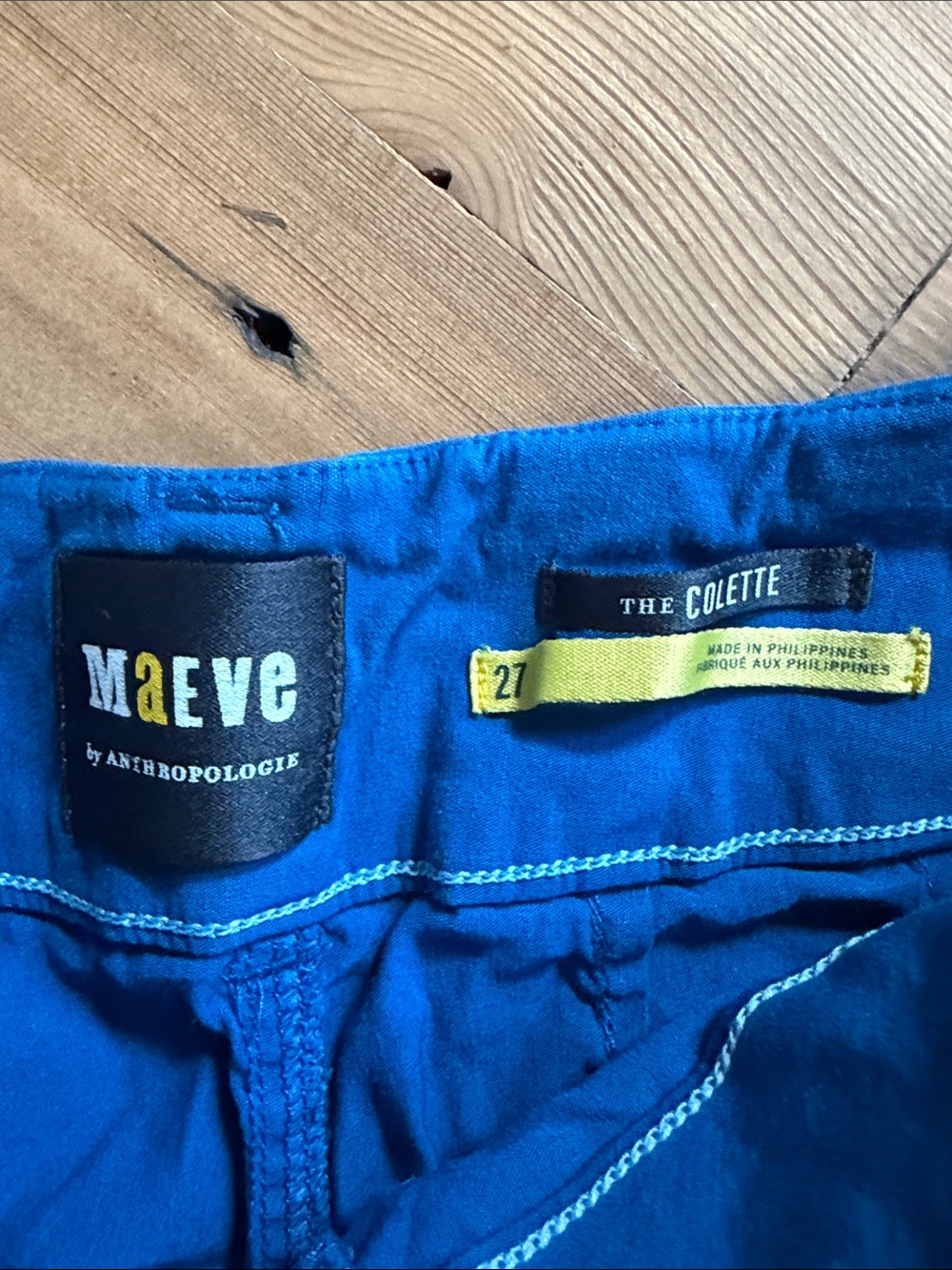 Maeve Anthropologie wide leg crop Colette pants in blue - Picture 2 of 6